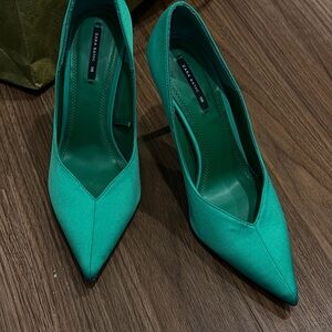 Zara Teal Pointed Heels